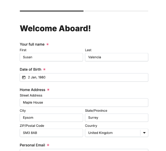 New Employee Onboarding Form