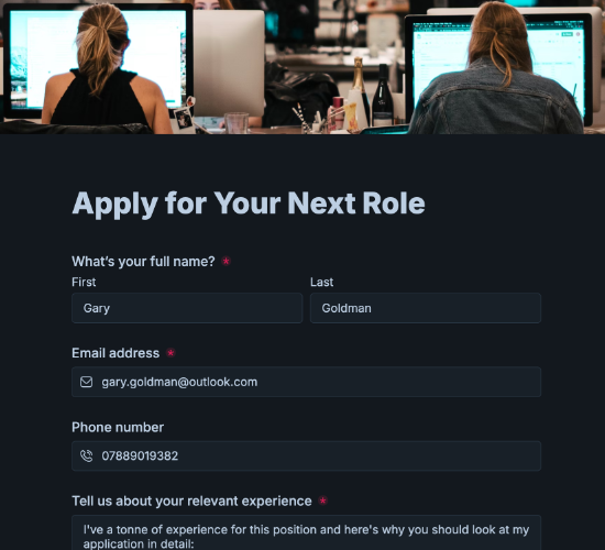 Job Application Form