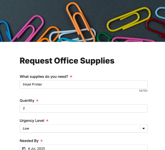 Office Supply Request Form