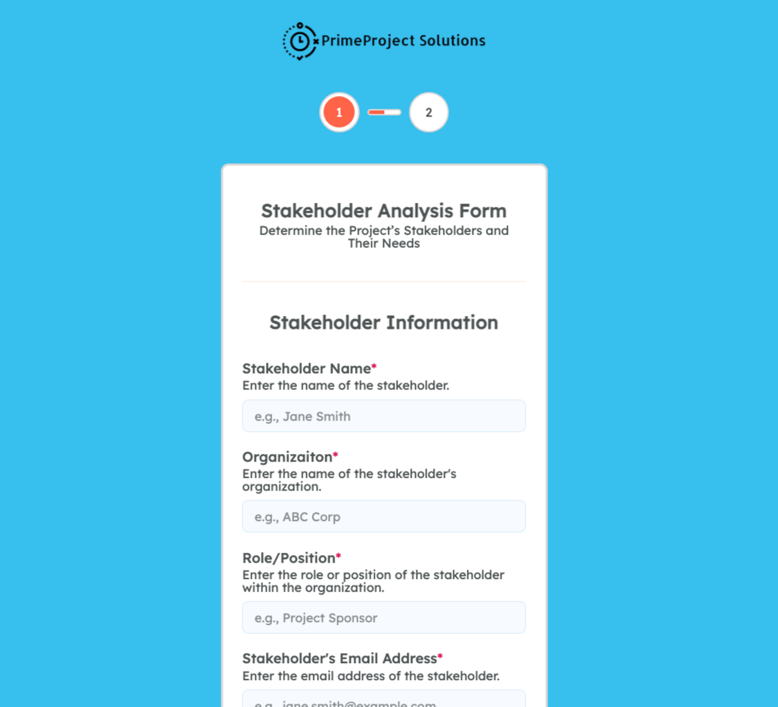 Stakeholder Analysis Form