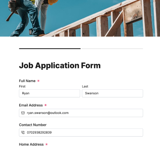 Job Application Form