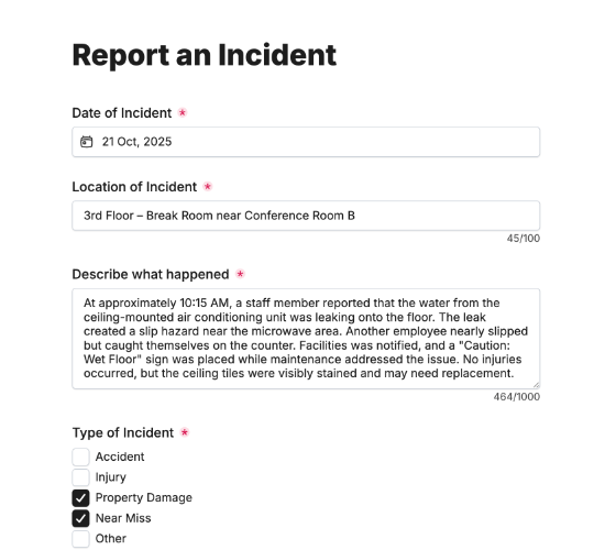 Incident Report Form