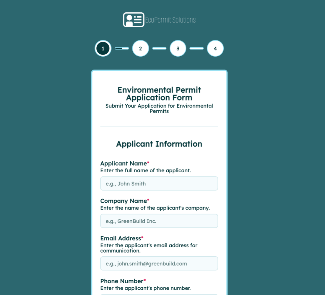 Environmental Permit Application Form