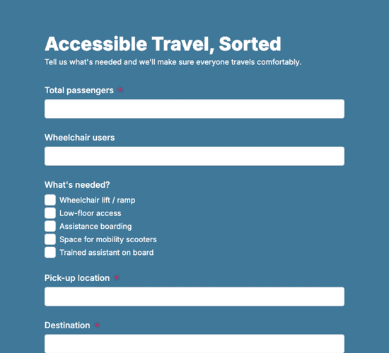 Accessible Transport Request Form