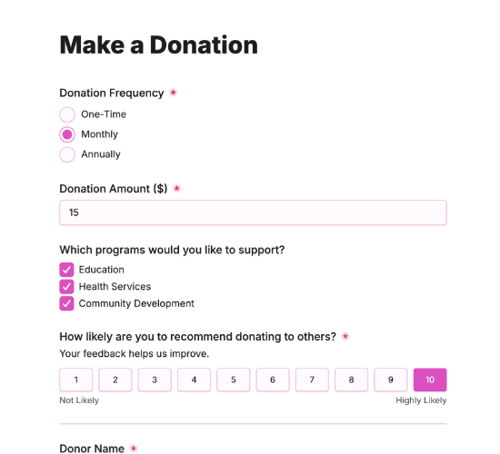 Donation Form