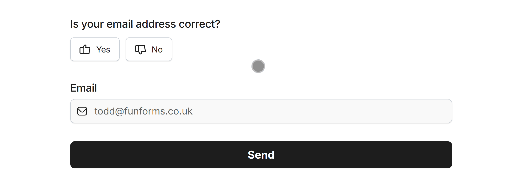 Enabling an Email field when No is selected in the Yes/No Field