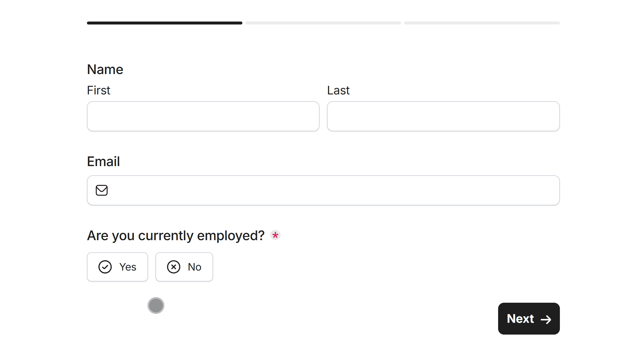 Skipping to Page 3 when No is selected in a Yes/No Field