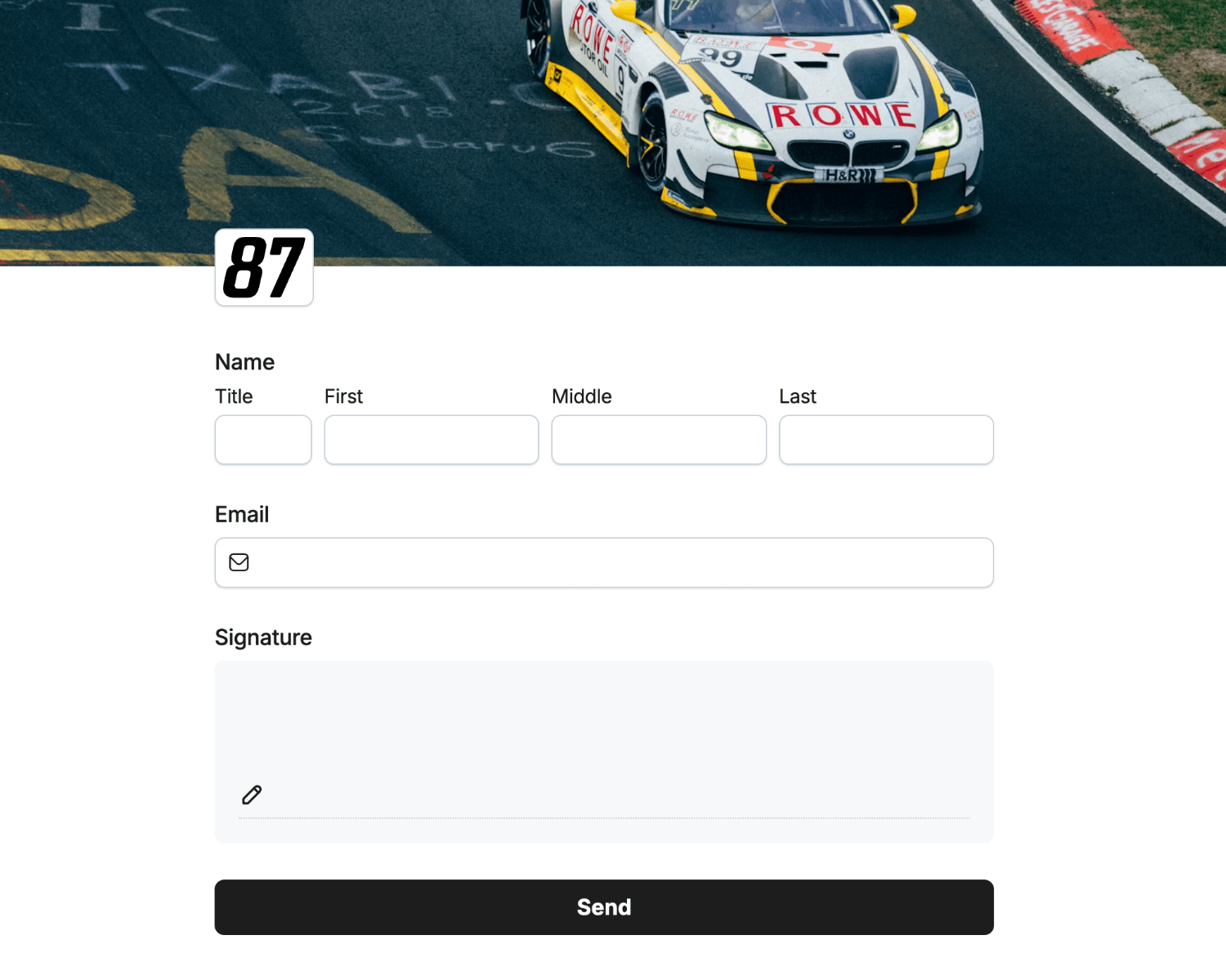 A custom cover photo displayed at the top of a Fun Forms form
