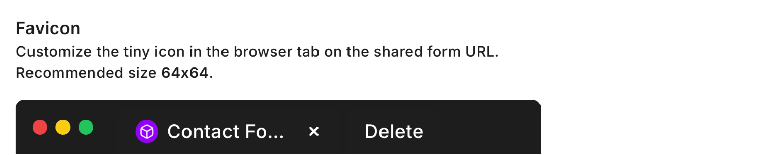 Viewing the custom favicon uploaded in the browser preview