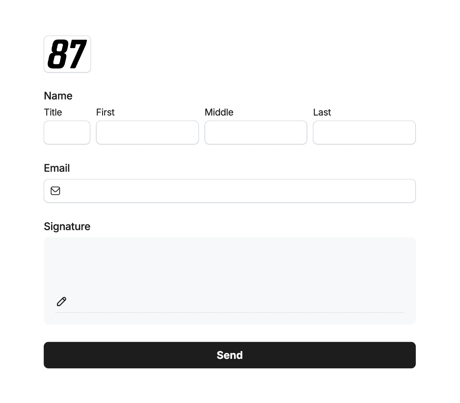A custom logo displayed at the top of a Fun Forms form