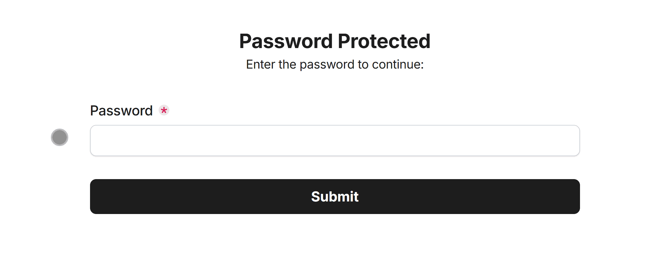 Entering a password to access a password-protected form