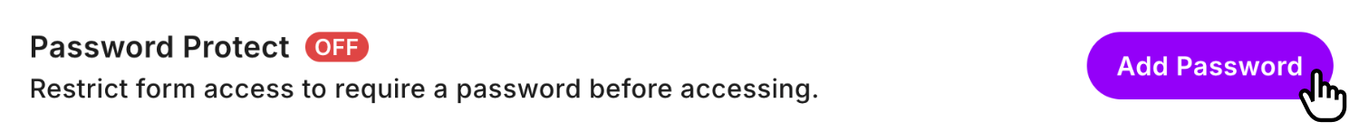 Password Protect Setting in the Fun Forms app