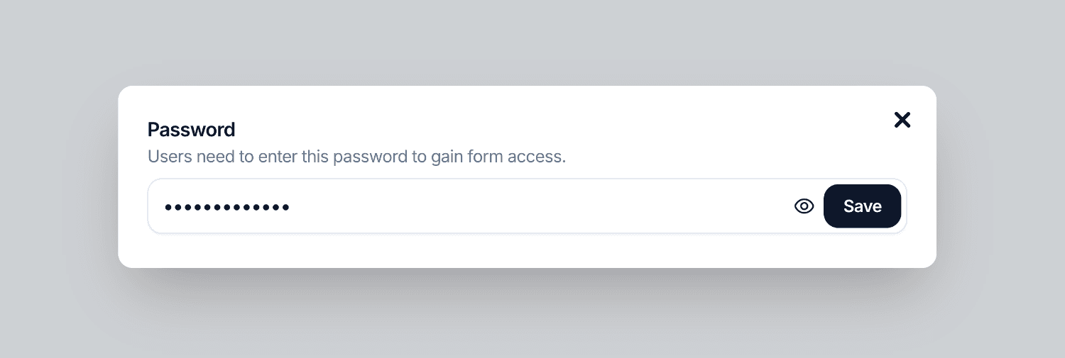 Setting a password for a password-protected form