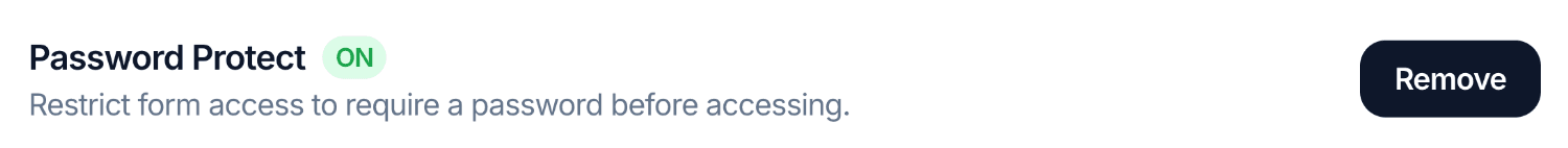 Password Protect enabled in the Fun Forms settings