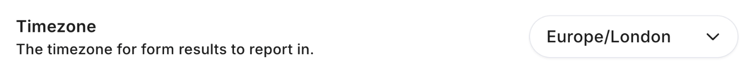 The Timezone setting within a Fun Forms workspace