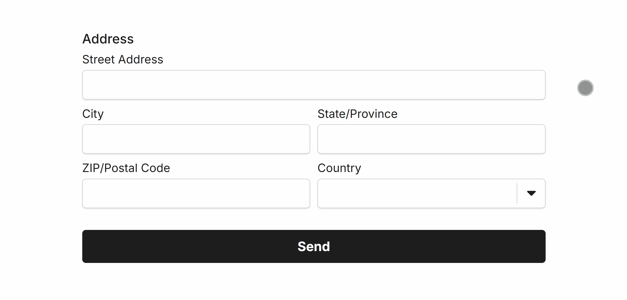 Testing the Address Field in a form