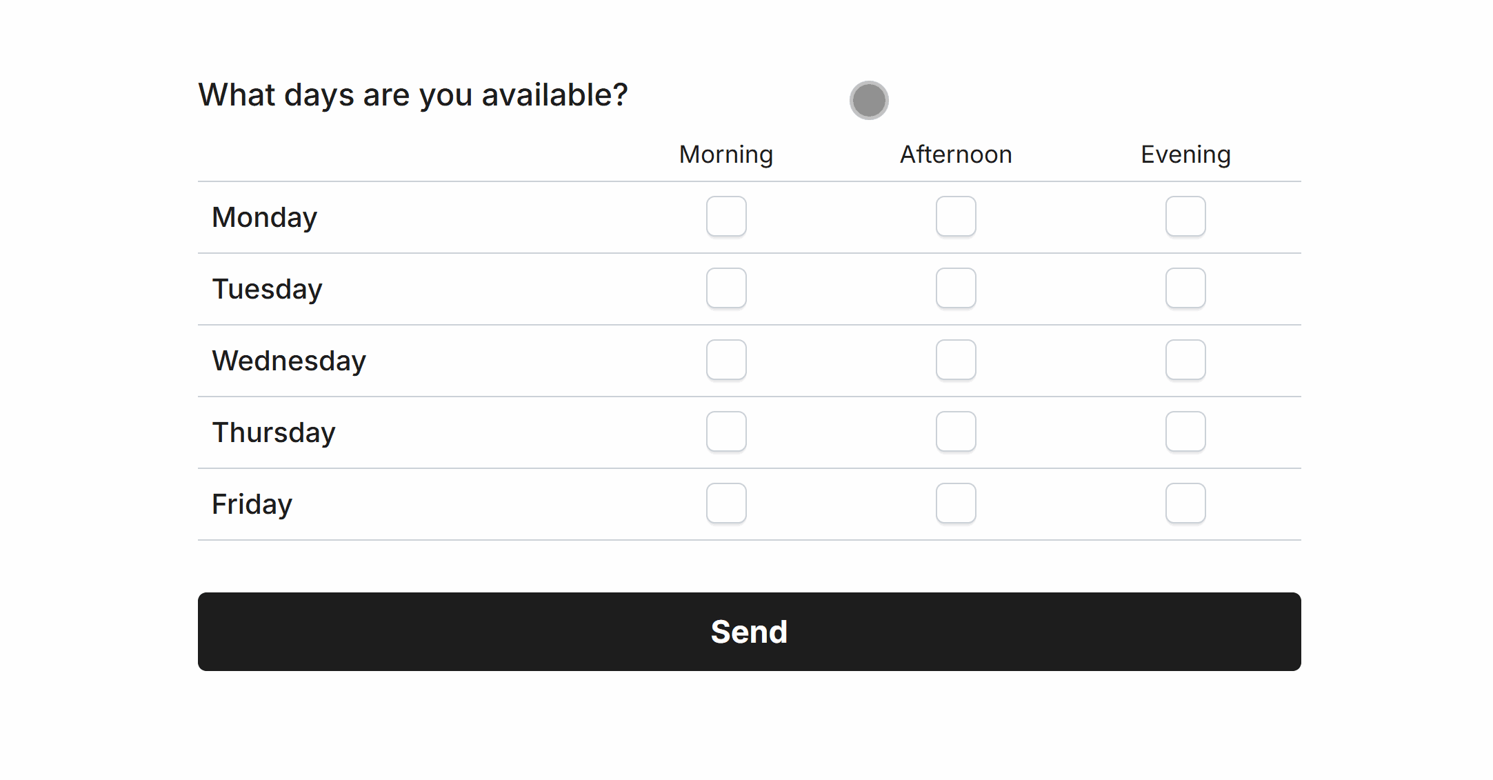 Selecting multiple answers per row in the Matrix field