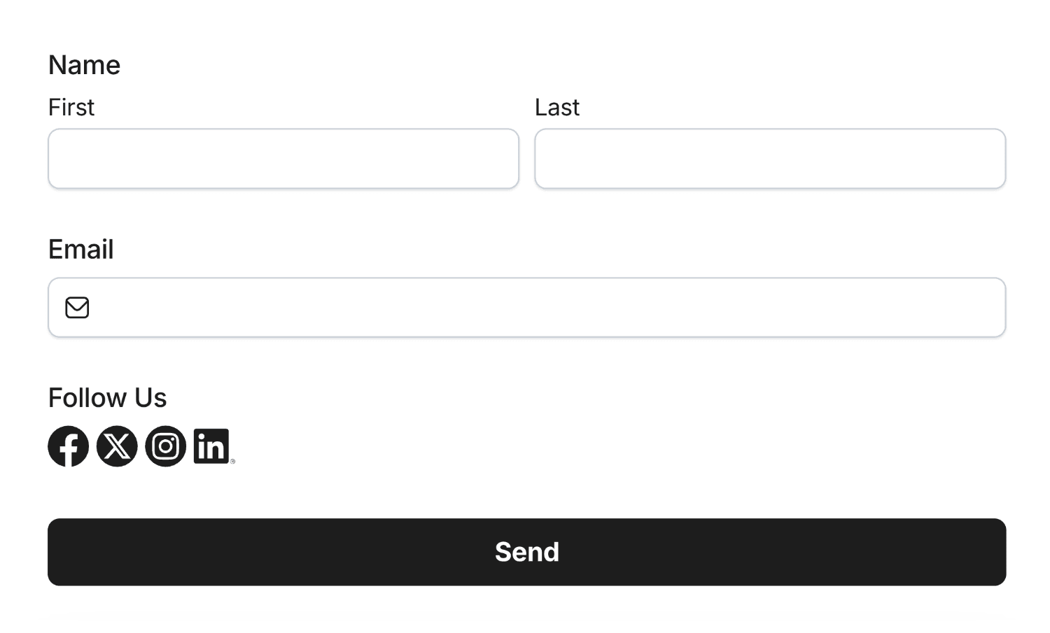 Viewing the Social Follow Field in our Form