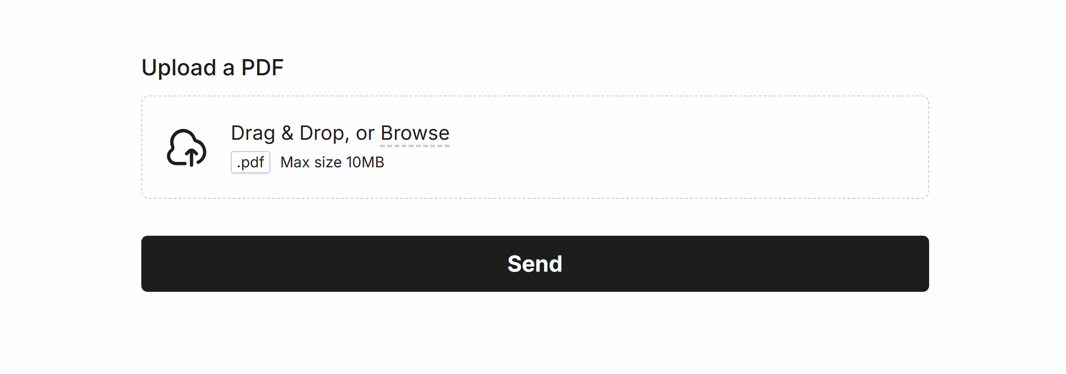 Restricting the Upload Field to PDF files only