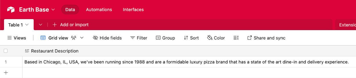 Viewing submitted form data in an Airtable Long text field