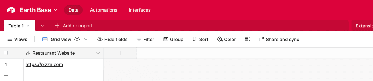 Viewing submitted form data in an Airtable URL field