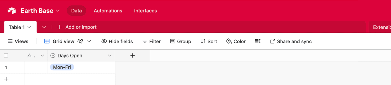 Viewing submitted form data in an Airtable Single select field