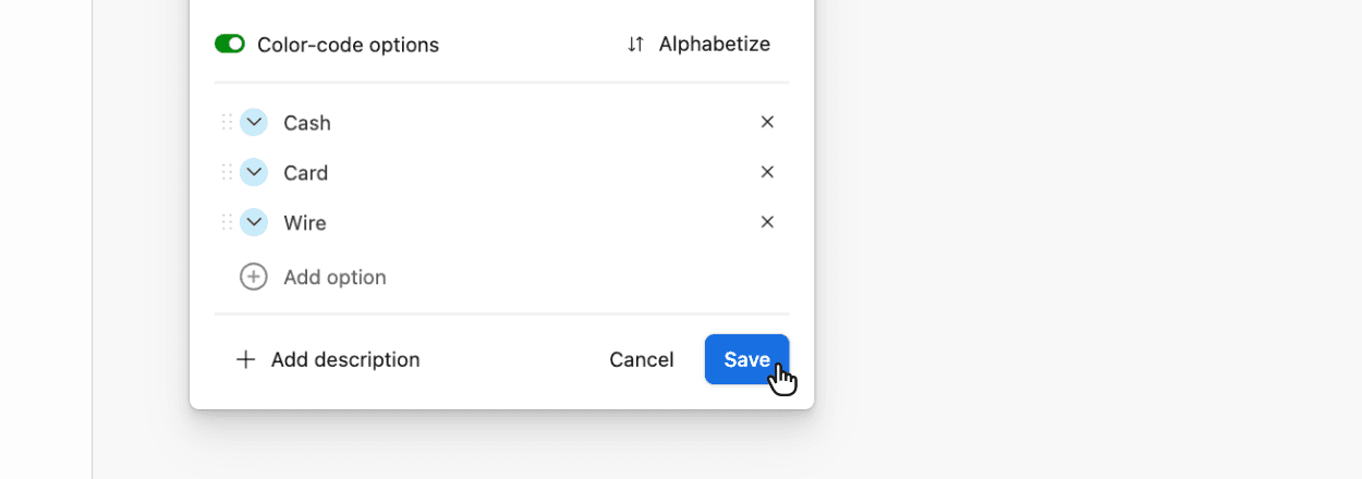 Adding options to an Airtable Multiple select field
