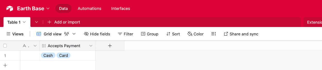 Viewing submitted form data in an Airtable Multiple select field