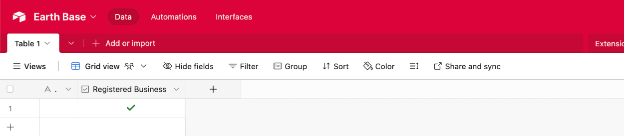 Viewing submitted form data in an Airtable Checkbox field