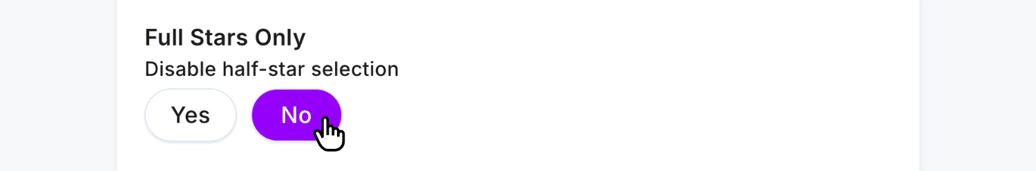 Enabling half-star ratings in the Rating field