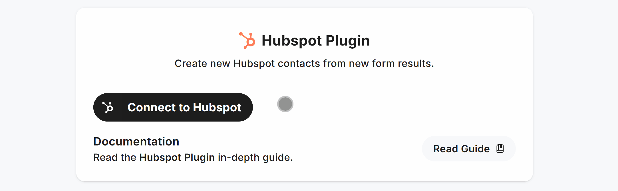 Connecting to the Hubspot Plugin