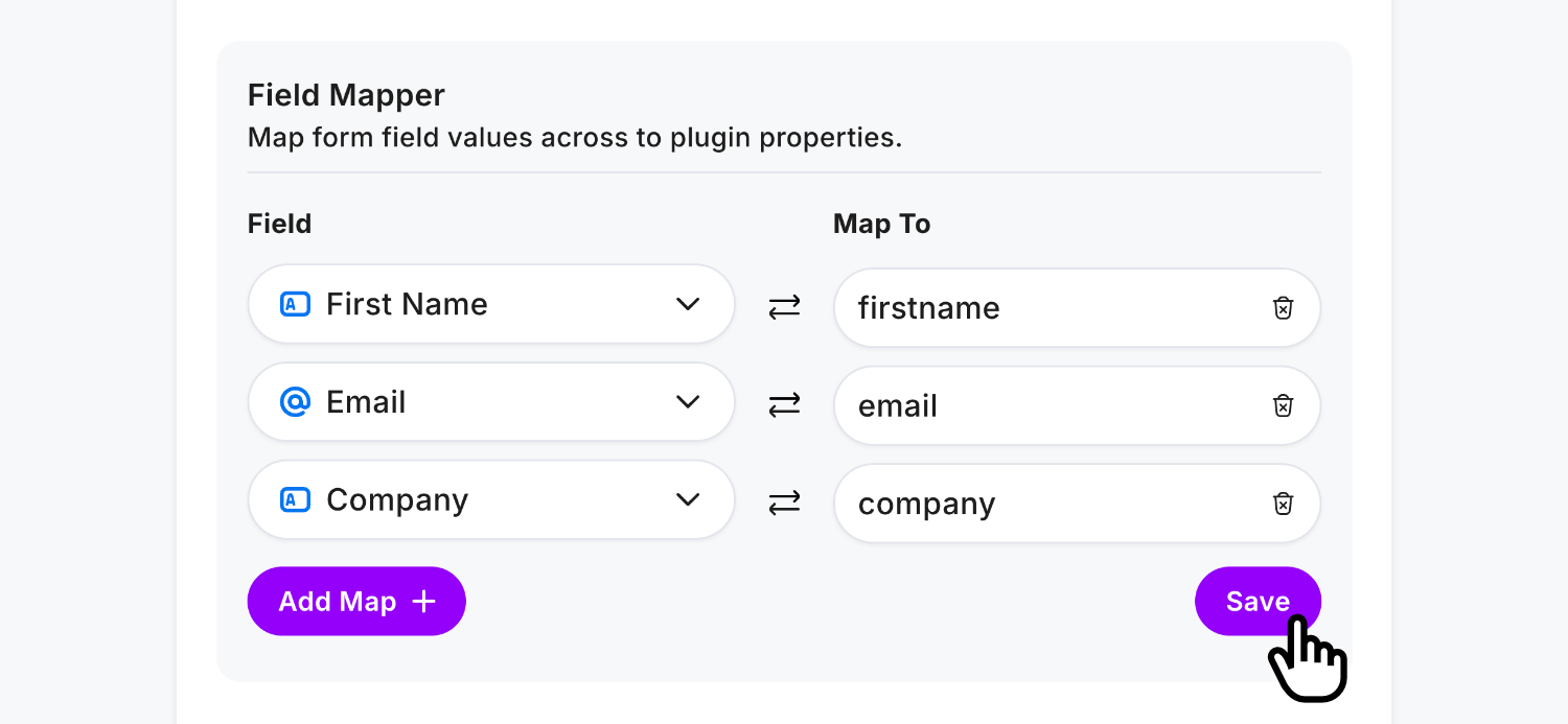 Entering 'firstname' as the custom name value