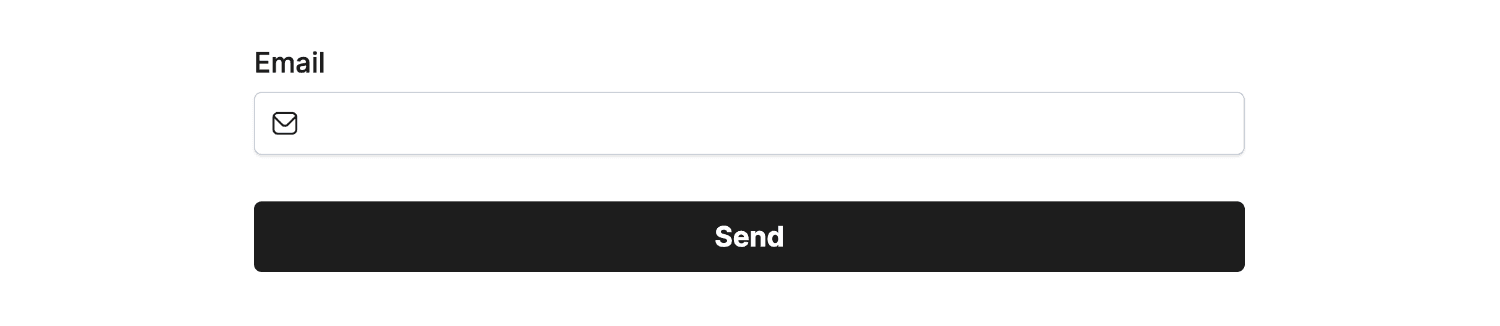An example form connected to the Mailchimp Plugin with an Email Field