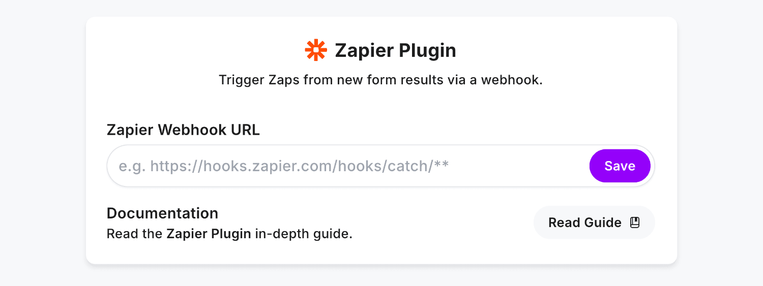 Viewing the Zapier Plugin in the form settings