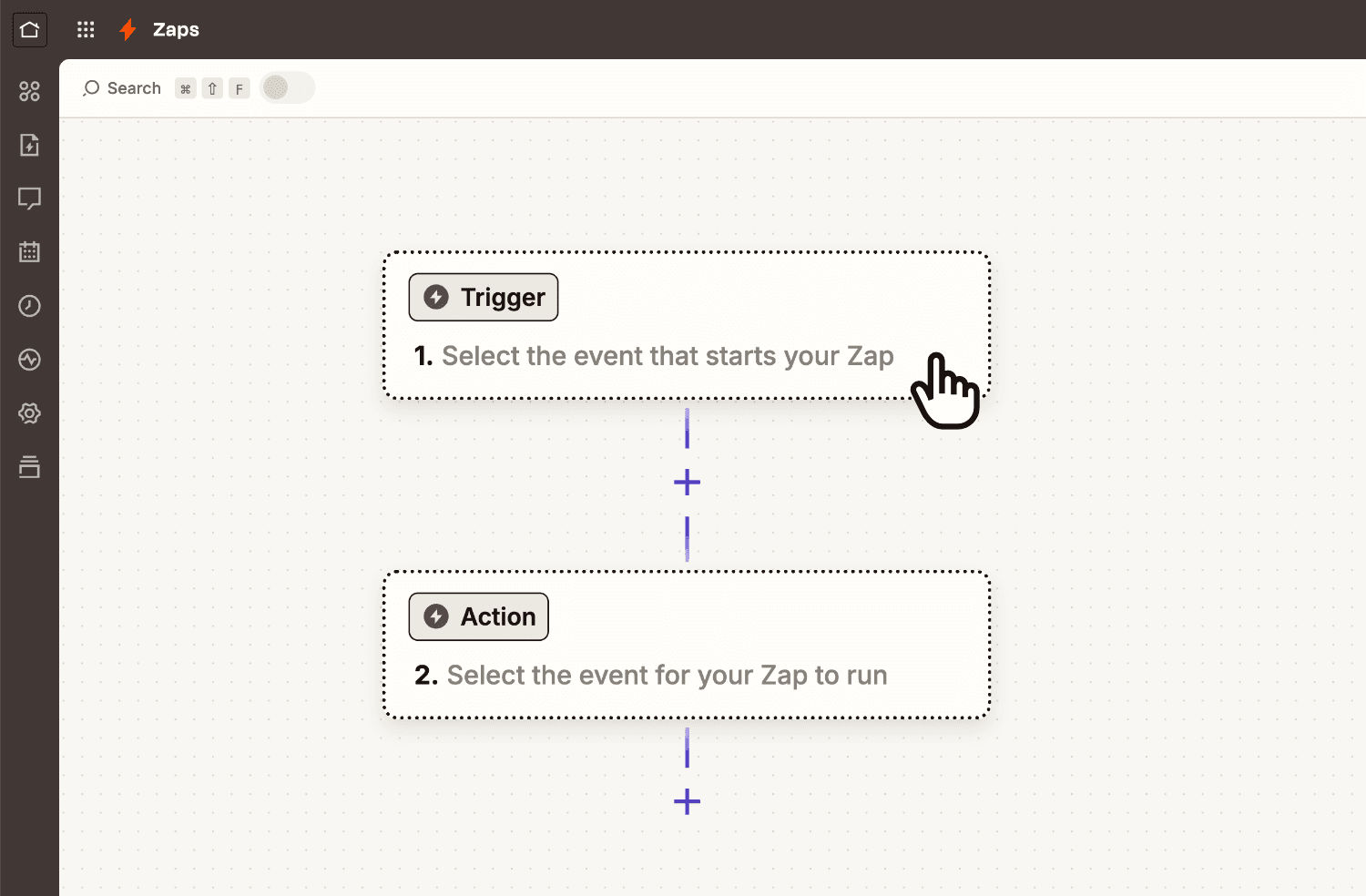 Selecting a trigger for a new Zap