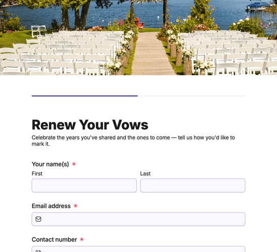 Vow Renewal Enquiry Form
