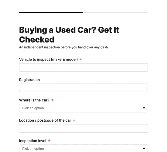 Pre-Purchase Vehicle Inspection Request Form