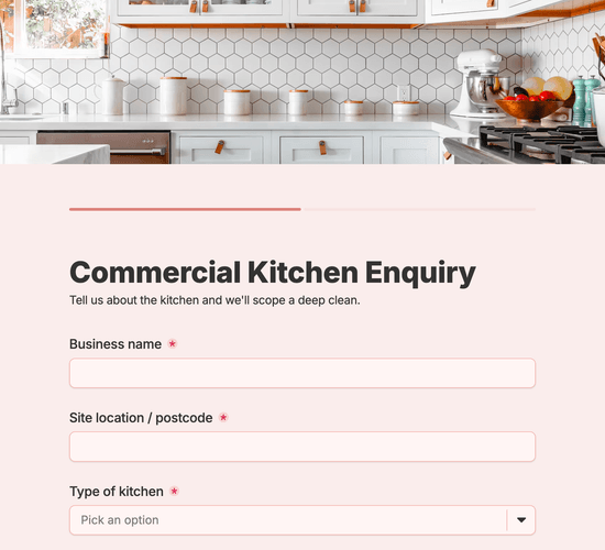 Commercial Oven & Kitchen Cleaning Enquiry Form