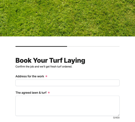 New Lawn Turf Laying Booking Form