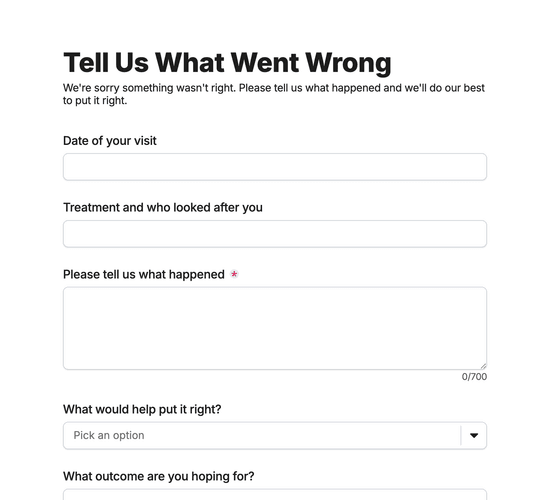 Salon Client Complaint Form