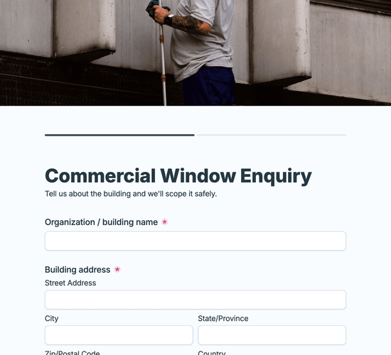 Commercial & High-Rise Window Cleaning Enquiry Form