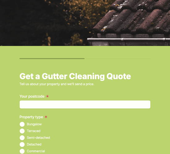 Gutter Cleaning Quote Request Form
