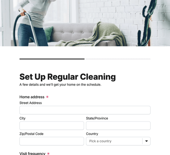 Regular Home Cleaning Sign-Up Form