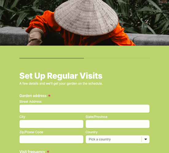 Regular Garden Maintenance Sign-Up Form