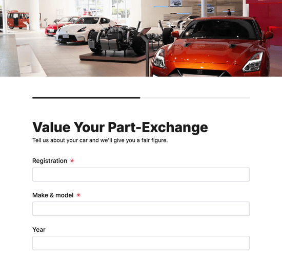 Part-Exchange Valuation Form