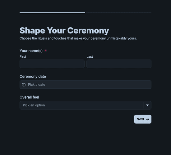 Ceremony Style & Handfasting Preferences Form