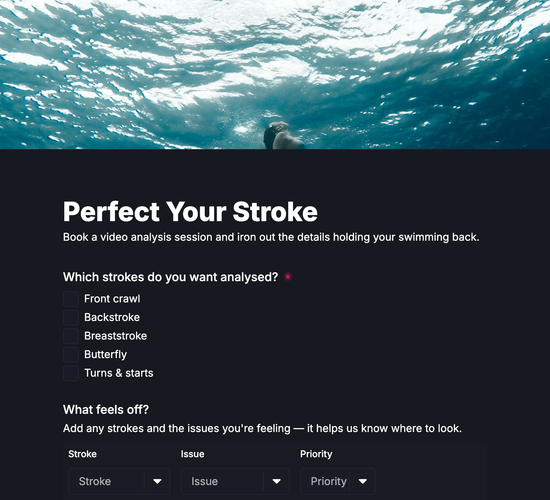 Stroke Correction & Video Analysis Form