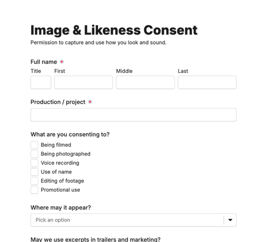 Image & Likeness Usage Consent Form