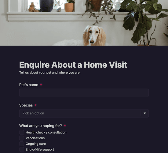 Home Visit Enquiry Form
