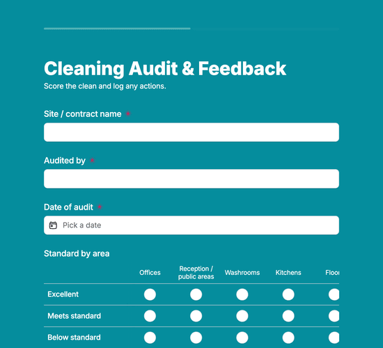 Commercial Cleaning Audit & Feedback Form